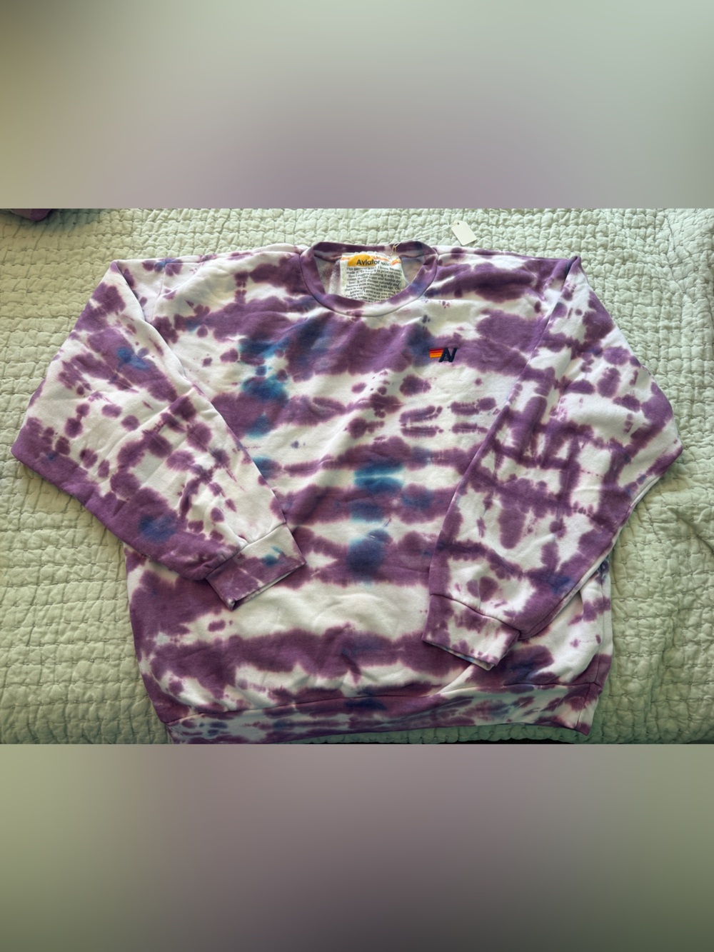 Aviator Nation Purple, White & purple Tie-Dye Sweatshirt - NWT - size L
